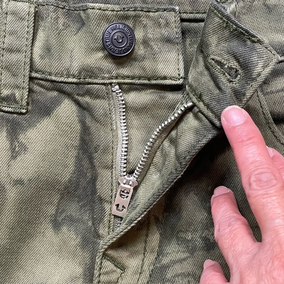 True Religion Men’s Green Tie Dye Acid Wash Straight Jeans Pants Waist 34** - Picture 6 of 16